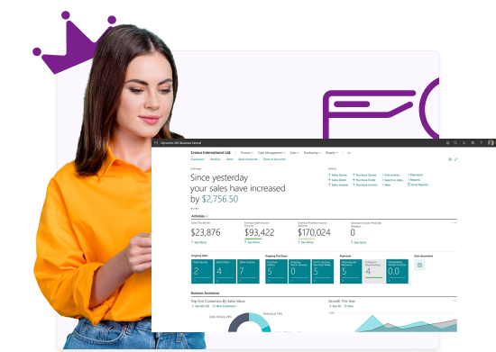 Woman looking at screenshot