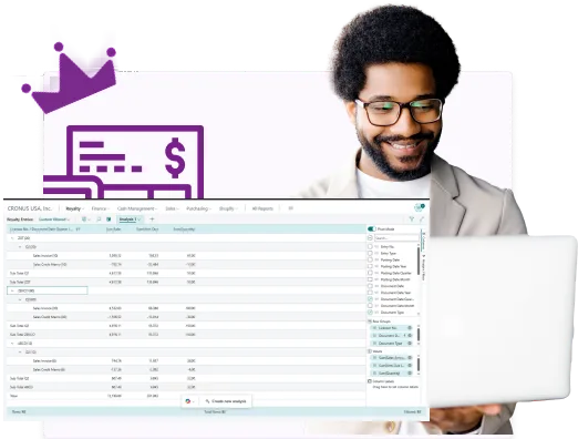 Royalty payment worksheet with projected amounts owed in RoyaltyCentral