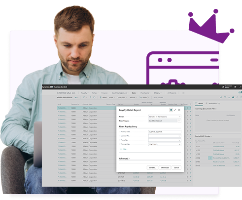 Man looking at screenshot