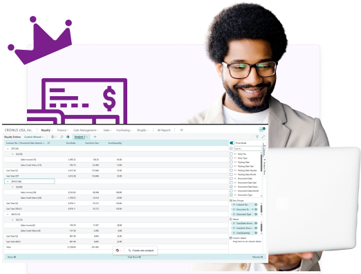Complete-Forecasting-Payment-Processing Man looking at screenshot